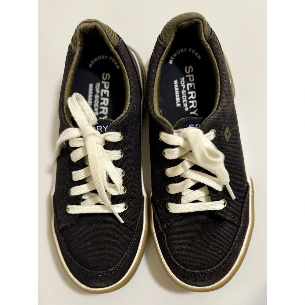 Sperry Unisex-Child Youth Core Harbor Tide Washable Sneaker, Black, Size, 1M US